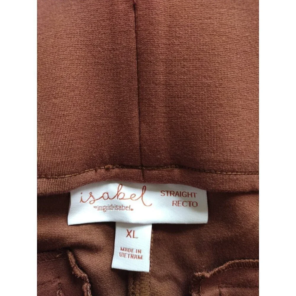Ingrid Isabel, Straight pants made of Rayon, nylon, spandex, for women, Brown.